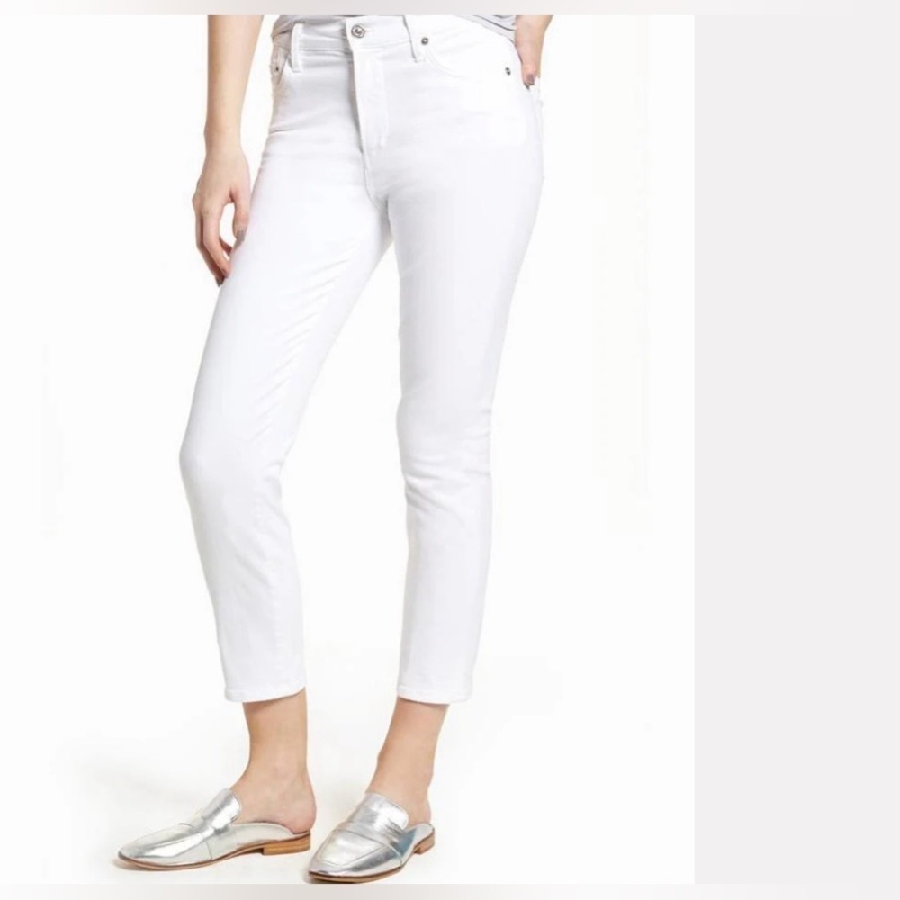 COH Cara High Rise Cigarette White Ankle Jeans Size 30 US 10